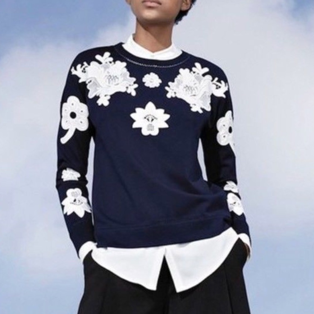 Victoria Beckham for Target Navy and White Floral Top